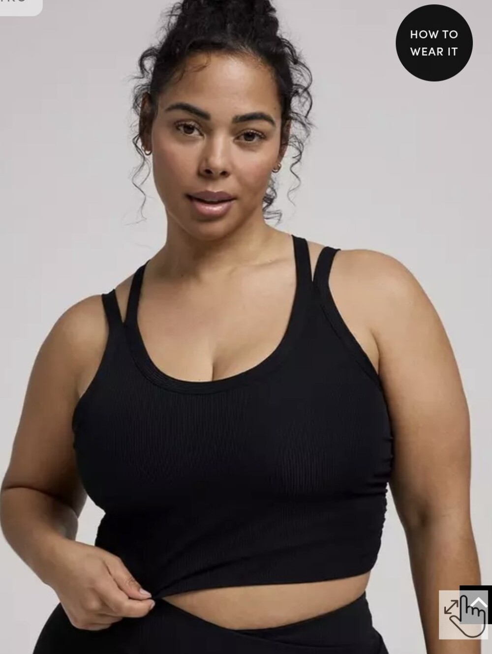 NWT Torrid Black Ribbed Double-Strap Sports Crop 2X